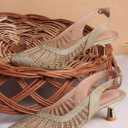 ICONICS Women Western - Embellished Pointed Toe Kitten Pumps-55