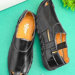 The Roadster Lifestyle Co Men Round-Toe Shoe-Style Sandals-image-94