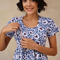 House Of Zelena Floral Print Maternity A-Line Dress-image-79