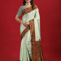 A.V.M. SILK MILLS Pure Crepe Designer Saree-image-77