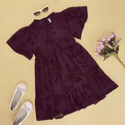 Pantaloons Junior Floral Flutter Sleeve Fit & Flare Dress-picture-47