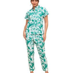 YELLOW BLOOM Printed Pure Cotton Shirt Collar Shirt With Trousers Co-Ords-image-78