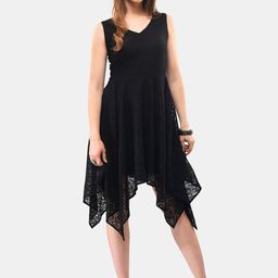V&M Women Black Self Design Fit and Flare Dress-picture-52
