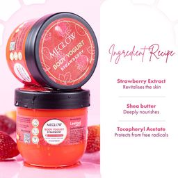 MEGLOW Set Of 3 Strawberry Yogurt 48Hrs Hydrating & Moisturizing Body Cream - 200 ml Each image 2