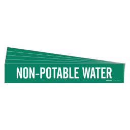 BRADY Vinyl Pipe Marker Non-Potable Water Green and White 2-1/4 x 14 x 0.004 inch, 781Z66 (Pack of 5)-image-89
