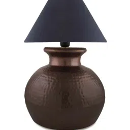 Homesake Copper Antique Hammered Pitcher Table Lamp with Black Shade (Bulb Included) - Set of 1 image 2