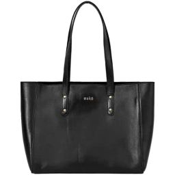 Eske Black Solid Large Tote Handbag-image-52