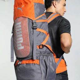 Puma Grey & Orange Solid Rucksack Bag-47