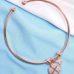 Taraash 925 Sterling Silver Rose Gold Bangle for Women-image-48