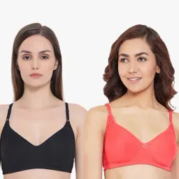 Clovia Multicolor Non Wired Non Padded T-Shirt Bra (Pack Of 2)-image-62