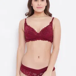 N-Gal Maroon Lace Bra & Panty Set-image-72