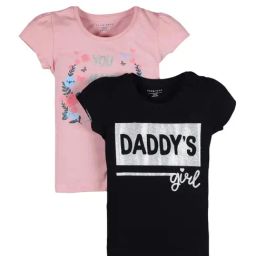 Plum Tree Kids Pink & Black Embellished Tops-image-95