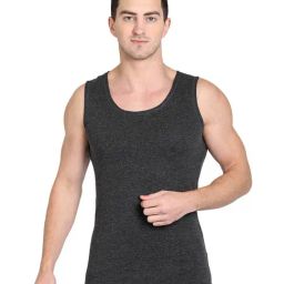 Dyca Charcoal Melange Regular Fit Thermal Vest-image-25