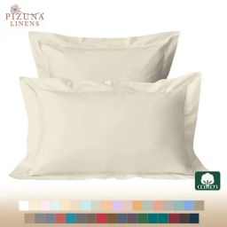 Pizuna 100% Cotton 400 TC Pillow Cover, Standard, New Ivory, 2 Pieces-image-4