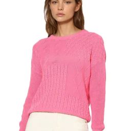Only Pink Self Design Pullover-image-19