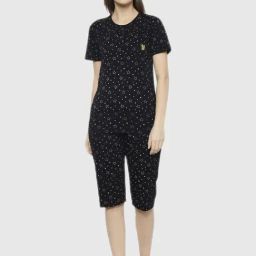 Vimal Jonney Black Graphic Print Pajama Set-image-73