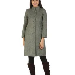 Mustard Grey Textured Overcoat-image-48