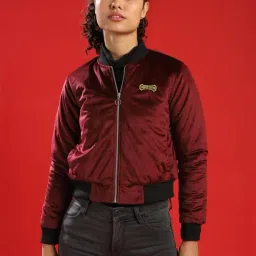 Campus Sutra Wine Regular Fit Jacket-picture-11