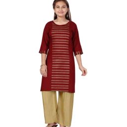 Aarika Kids Maroon & Beige Printed Kurta with Palazzos-image-20