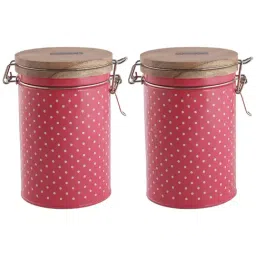 HAZEL Pink Galvanized Metal Containers - Set of 2 (1.13L)-36