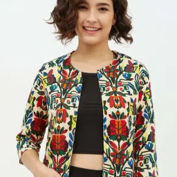 StyleStone Multicolor Printed Crop Shrug-21