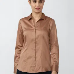 Van Heusen Brown Cotton Regular Fit Shirt-image-72