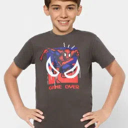 Jack & Jones Junior Spiderman Grey Print T-Shirt-image-99