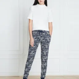Van Heusen Blue Printed Joggers-image-49