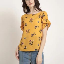 Rare Yellow Floral Print Top-image-31