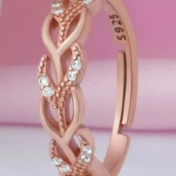 Zavya Interlacing Rose Gold Plated 925 Sterling Silver Ring-image-85