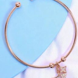Taraash 925 Sterling Silver Rose Gold Bangle for Women-image-66