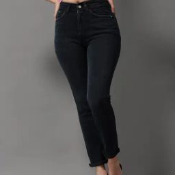 SHOWOFF High-Rise Charcoal Clean Look Jeans-image-92