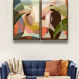 The Art House Abstract Multicolor Canvas Painting-10