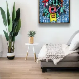 The Art House Abstract Multicolor Canvas Painting-22