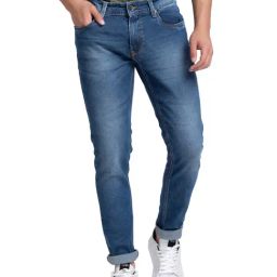 Spykar Blue Cotton Slim Fit Jeans-image-47
