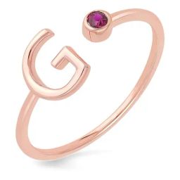 Malabar Gold and Diamonds 14k Gold Alphabet G Ring for Women-image-28