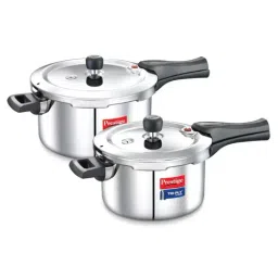 Prestige Tri-Ply Svachh Combi Pack of 2- 5 L, 3 L Outer Lid Induction Bottom Pressure Cooker Silver-image-3