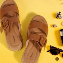 Mochi Women's Tan Slide Sandals-image-93