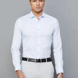 Code by Lifestyle Light Blue Regular Fit Printed Shirt-picture-34