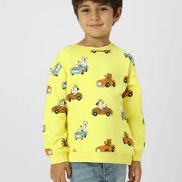 Nauti Nati Boys Yellow Printed Regular Fit Sweatshirt-picture-8
