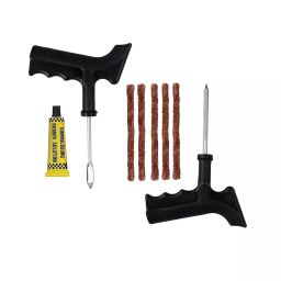 AllExtreme ‎EXTLTPKT Multicolor Tubeless Tyre Puncture Repair Kit with Emergency Brown Puncher Seal Strips (T-Handle Plugger + 5 Seal Strips) for Cars, 7 pc-19