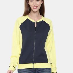 3PIN Yellow Cotton Color-Block Sweatshirt-image-5