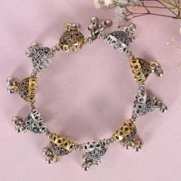NVR Gold Plated Stylish Latest Design Multicolor Bracelet for Women-image-33