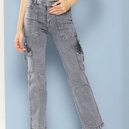 CORSICA Women Grey Cotton Stretchable Jeans-picture-35