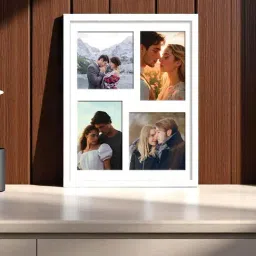 Art Street White Engineered Wood 4 Oppenings Wall Mounting Collage Photoframe-picture-4