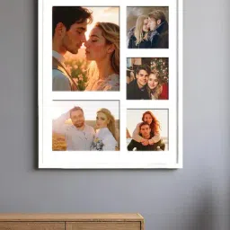 Art Street White Engineered Wood 5 Oppenings Wall Mounting Collage Photoframe-picture-5