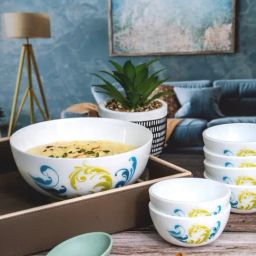 Cello White Opalware Pudding Bowl & Serving Bowl - Set of 7 image 5