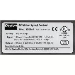 Dayton Variable Dri- Frequency Ve 115/230 V AC 1 HP Max Output Power, 13E644 image 2