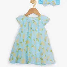 Creative Kid'S Girls Light Green Regular Fit Printed Dress-image-71