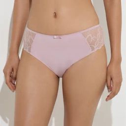 Wunderlove by Westside Light Pink High-Leg Lace Detailed Brief-image-33